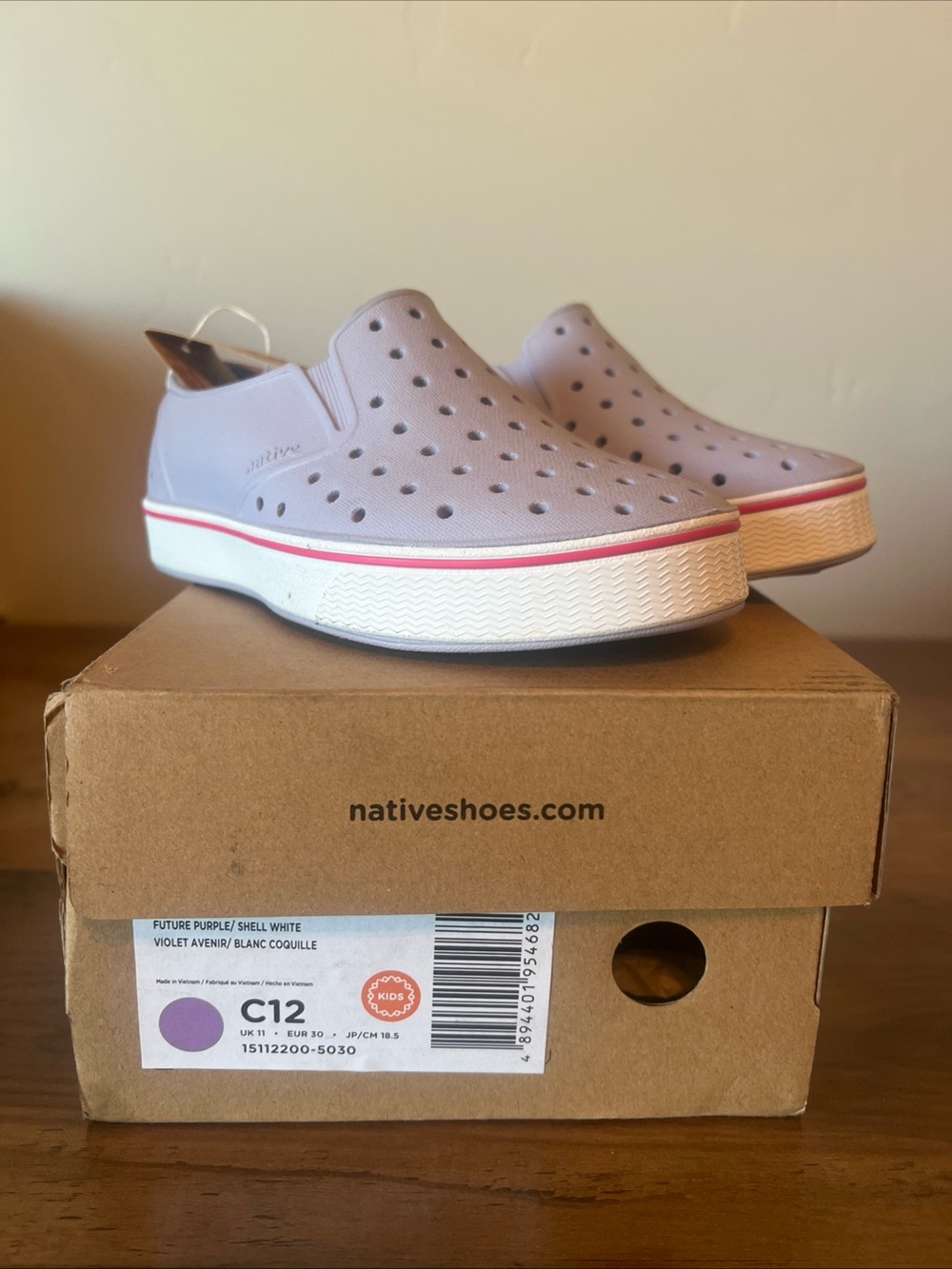 Native Miles Kids Slip-On casual shoes in Lavender (Future Purple)